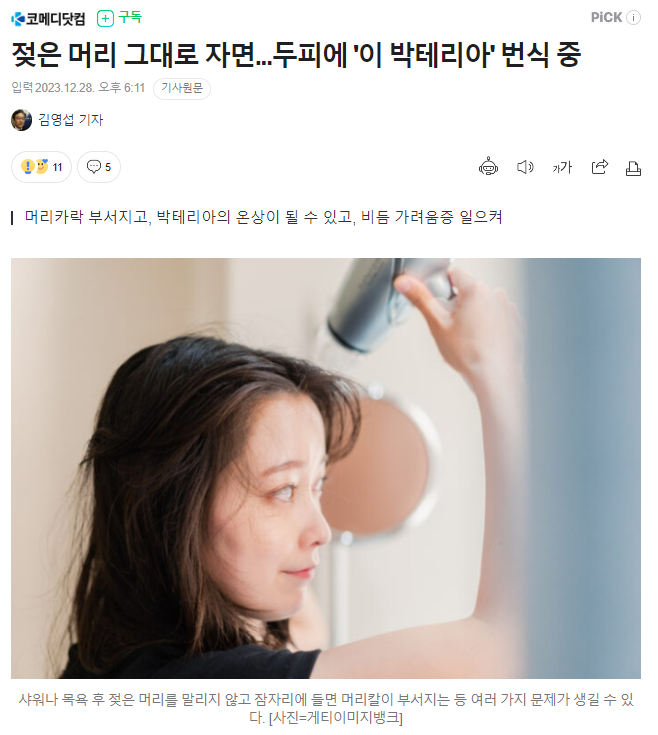 잠자기 전 머리 말려야 하는 이유.PNG